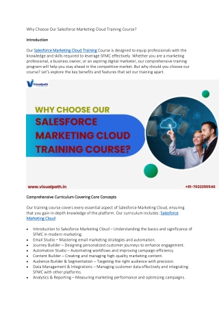 why choose our salesforce marketing cloud