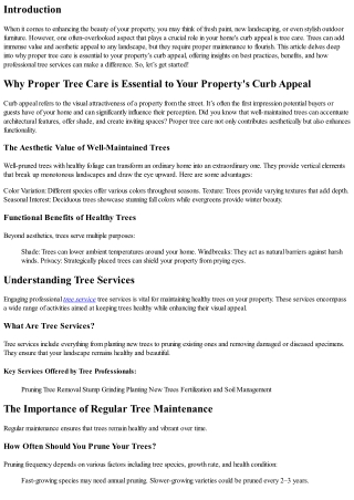 Why Proper Tree Care is Essential to Your Property's Curb Appeal