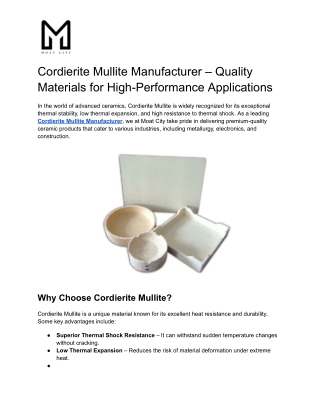cordierite mullite manufacturer quality materials