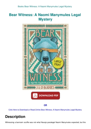 Books Bear Witness A Naomi Manymules Legal Mystery