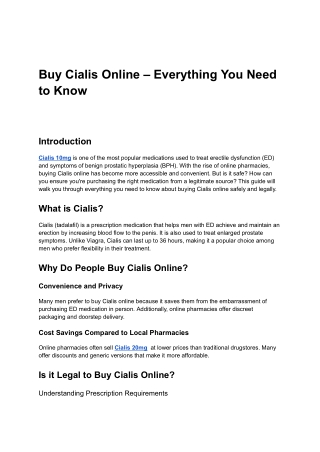 Buy Cialis Online