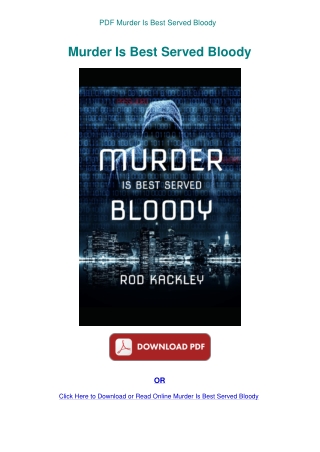 PDF Murder Is Best Served Bloody
