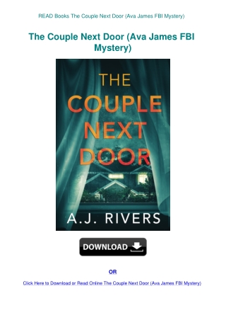 READ Books The Couple Next Door (Ava James FBI Mystery)