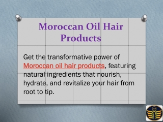 Moroccan Oil Hair Products