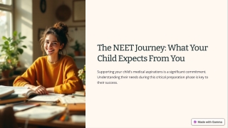 the neet journey what your child expects from you