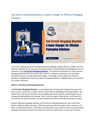 Coil Stretch Wrapping Machine A Game Changer for Efficient Packaging Solutions