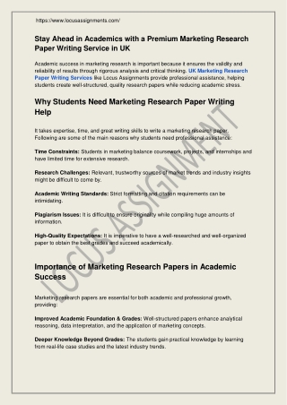 Marketing research paper writing service in UK
