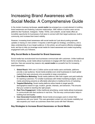 Increasing Brand Awareness with Social Media_ A Comprehensive Guide