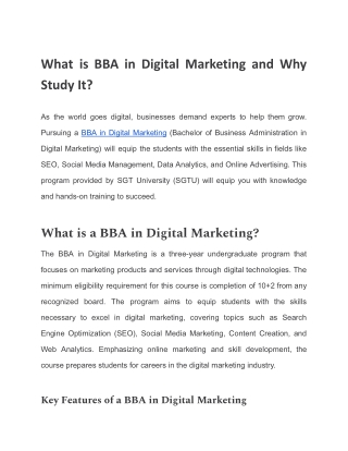 What is BBA in Digital Marketing and Why Study It_