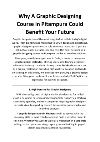 Graphic Designing Course in Pitampura