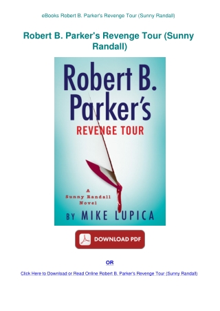 eBooks Robert B. Parker's Revenge Tour (Sunny Randall)