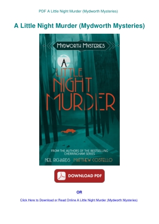 PDF A Little Night Murder (Mydworth Mysteries)