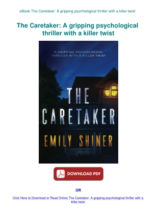 eBook The Caretaker A gripping psychological thriller with a killer twist