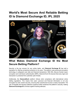 World's Most Secure And Reliable Betting ID Is Diamond Exchange ID, IPL 2025