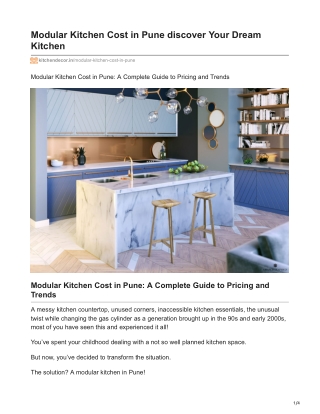 Modular Kitchen Cost in Pune discover Your Dream Kitchen