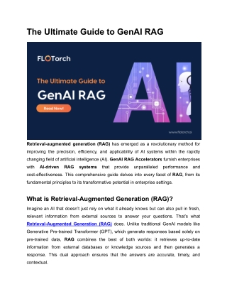 Mastering GenAI RAG: Enhancing AI with Real-Time Data Retrieval