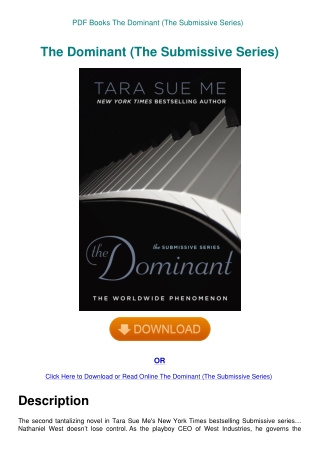 PDF Books The Dominant (The Submissive Series)
