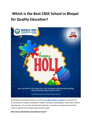 Which is the Best CBSE School in Bhopal for Quality (1)
