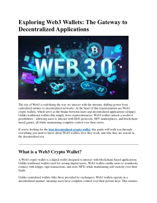 Exploring Web3 Wallets