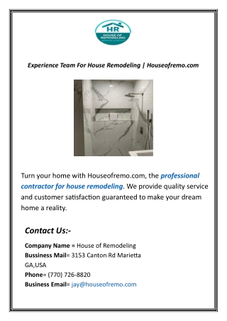 Professional Contractor For House Remodeling | Houseofremo.com