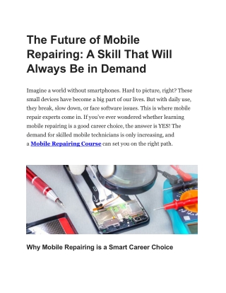 the future of mobile repairing a skill that will