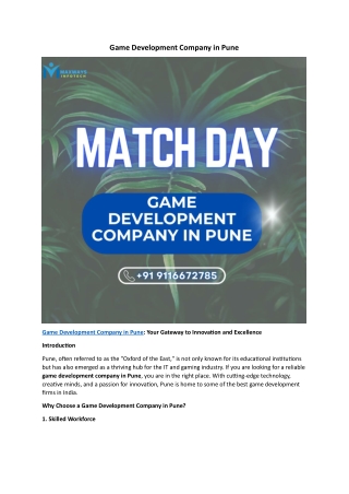 game development company in pune
