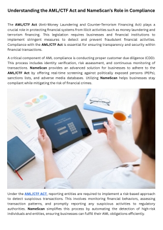 Understanding the AMLCTF Act and NameScan’s Role in Compliance