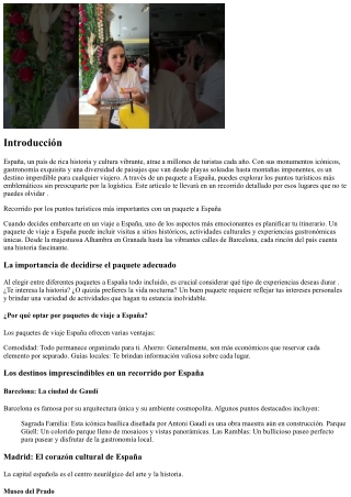 Recorrido por los puntos turísticos más importantes con un paquete a España