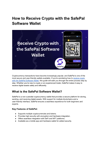 how to receive crypto with the safepal software
