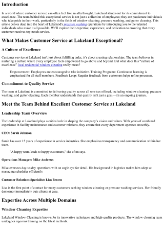 Meet the Team Behind Excellent Customer Service at Lakeland