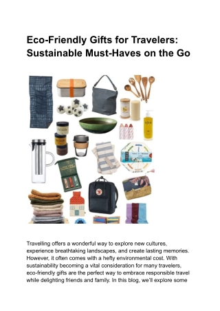 Eco-Friendly Gifts for Travelers_ Sustainable Must-Haves on the Go