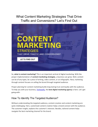 Content Marketing Strategies That Drive Traffic and Conversions