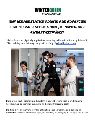 rehabilitation robots