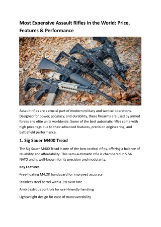 Most Expensive Assault Rifles in the World Price, Features & Performance