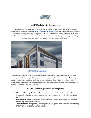 ACP Cladding in Bangalore
