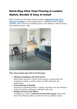 quick step click vinyl flooring in london stylish