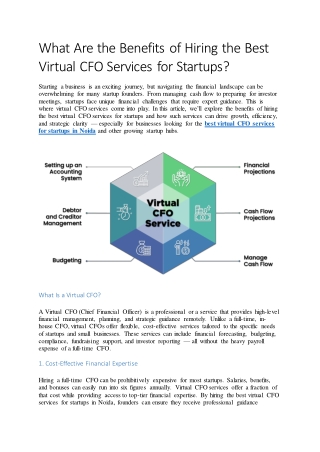 What Are the Benefits of Hiring the Best Virtual CFO Services for Startups