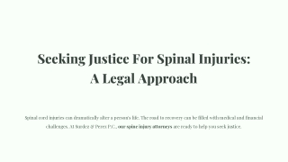 Seeking Justice For Spinal Injuries  A Legal Approach