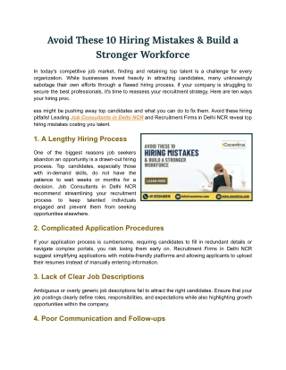 Avoid These 10 Hiring Mistakes & Build a Stronger Workforce