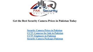 get the best security camera prices in pakistan