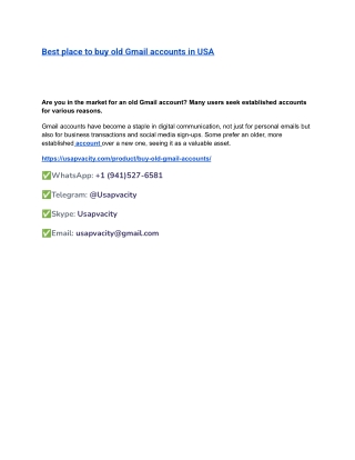 Best place to buy old Gmail accounts in USA