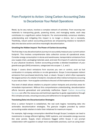 From Footprint to Action Using Carbon Accounting Data to Decarbonize Your Retail Operations