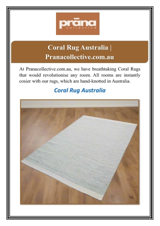 Coral Rug Australia | Pranacollective.com.au