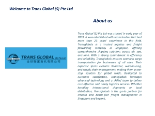 welcome to trans global s pte ltd