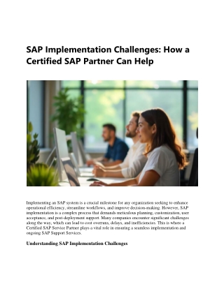 SAP Implementation Challenges -How a Certified SAP Partner Can Help web2.0