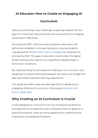ai educator how to create an engaging ai