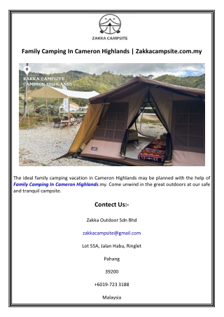 Family Camping In Cameron Highlands  Zakkacampsite.com.my