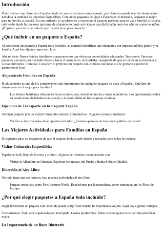 Encuentra el paquete perfecto para tu viaje familiar a España
