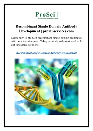 recombinant single domain antibody development