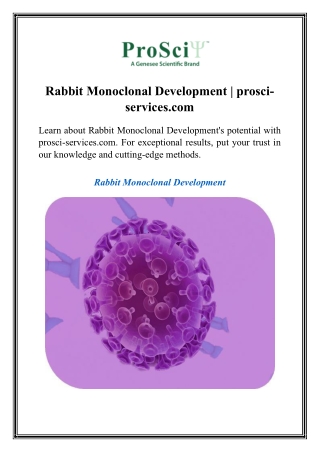 Rabbit Monoclonal Development  prosci-services.com